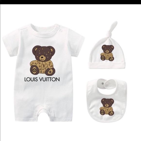 3pc White Teddie Bear Set